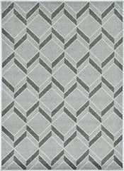 7' X 10' Gray Geometric Indoor Outdoor Area Rug