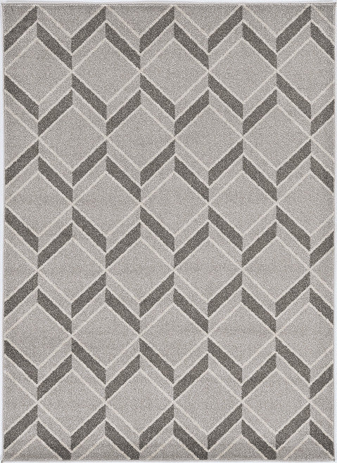 7' X 10' Gray Geometric Indoor Outdoor Area Rug