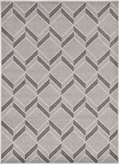 7' X 10' Gray Geometric Indoor Outdoor Area Rug
