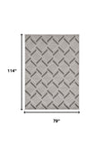 7' X 10' Gray Geometric Indoor Outdoor Area Rug - Homeroots
