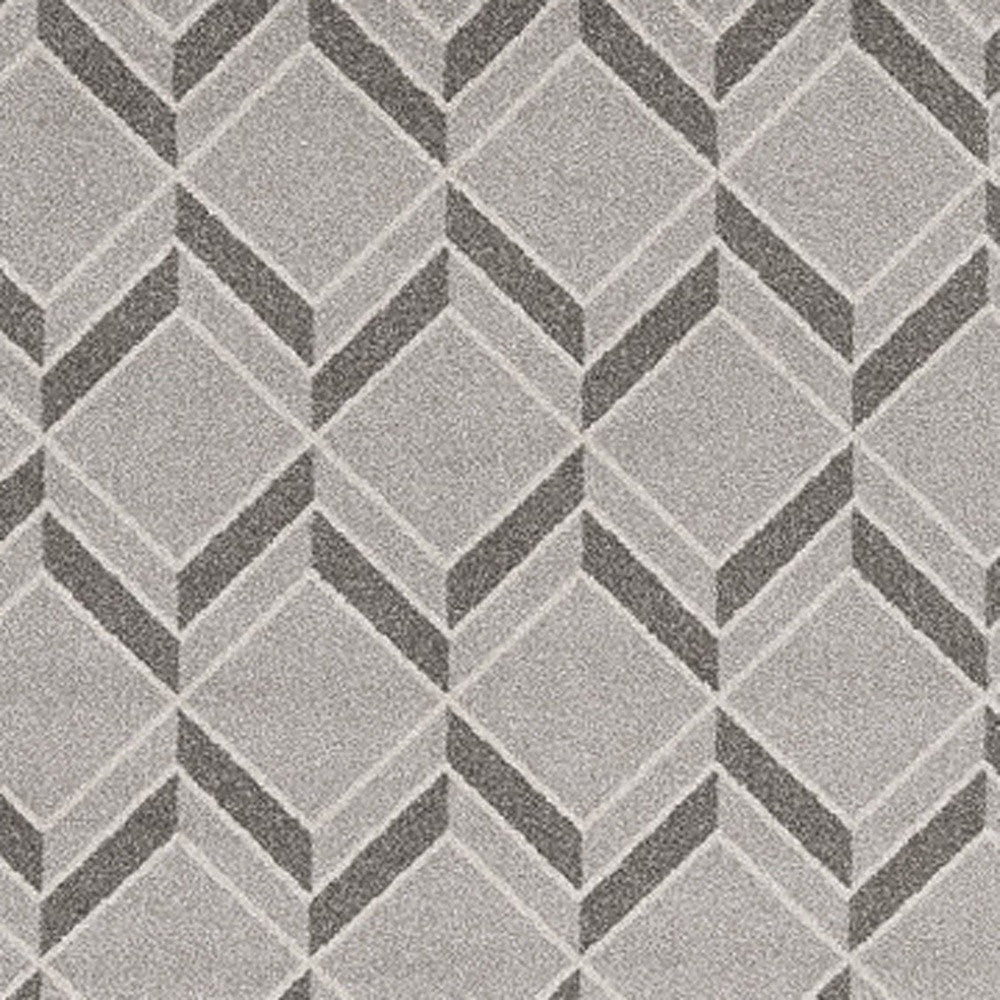 7' X 10' Gray Geometric Indoor Outdoor Area Rug