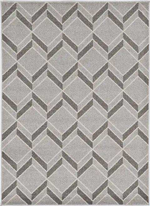 8' X 11' Gray Geometric Indoor Outdoor Area Rug - Homeroots - Flyclothing LLC