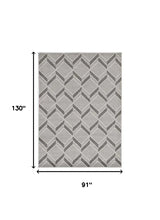 8' X 11' Gray Geometric Indoor Outdoor Area Rug - Homeroots - Flyclothing LLC