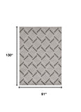 8' X 11' Gray Geometric Indoor Outdoor Area Rug - Homeroots