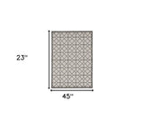 2' X 3' Ivory Or Grey Diamond Pattern Accent Rug - Homeroots - Flyclothing LLC