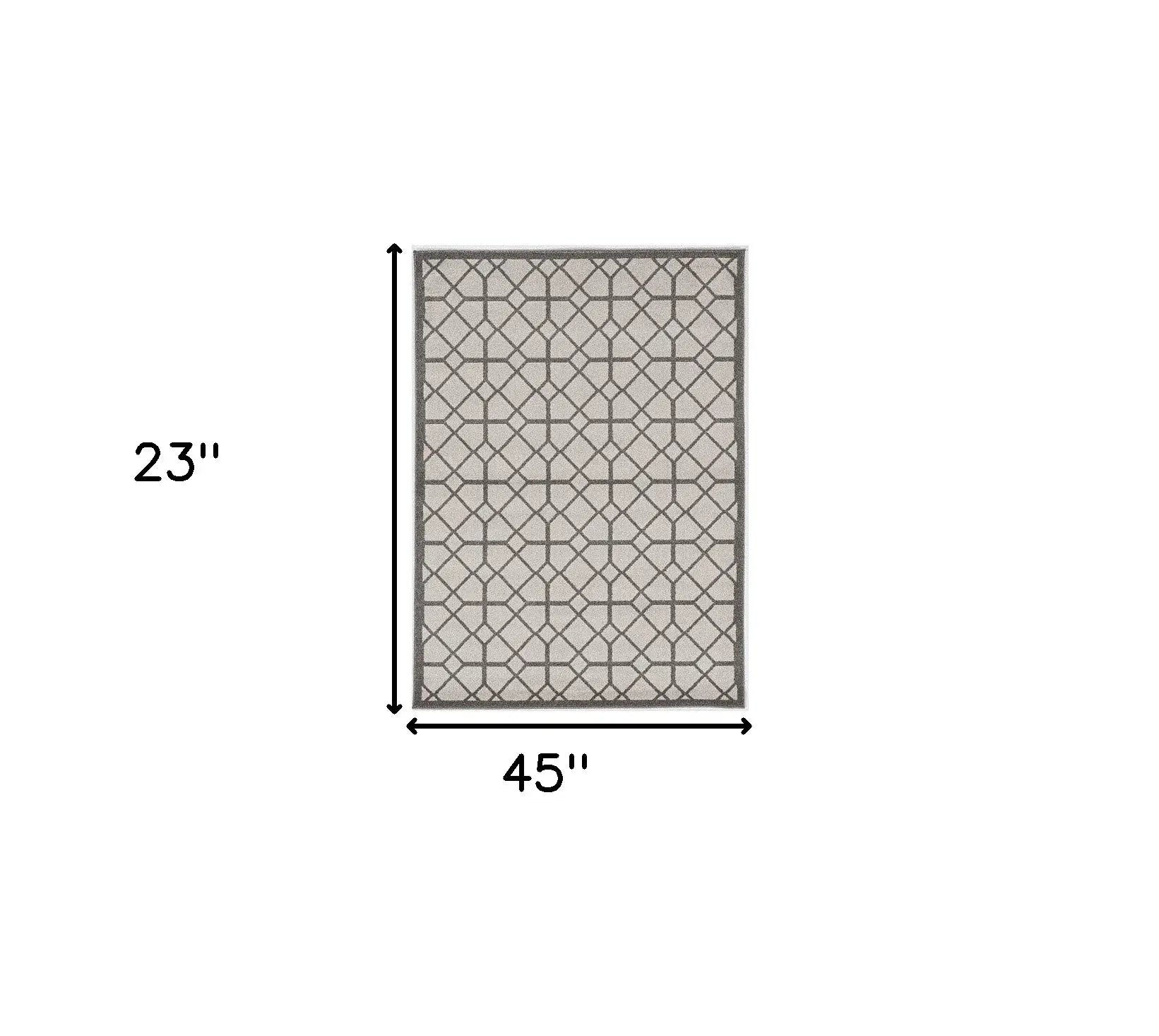 2' X 3' Ivory Or Grey Diamond Pattern Accent Rug - Homeroots - Flyclothing LLC