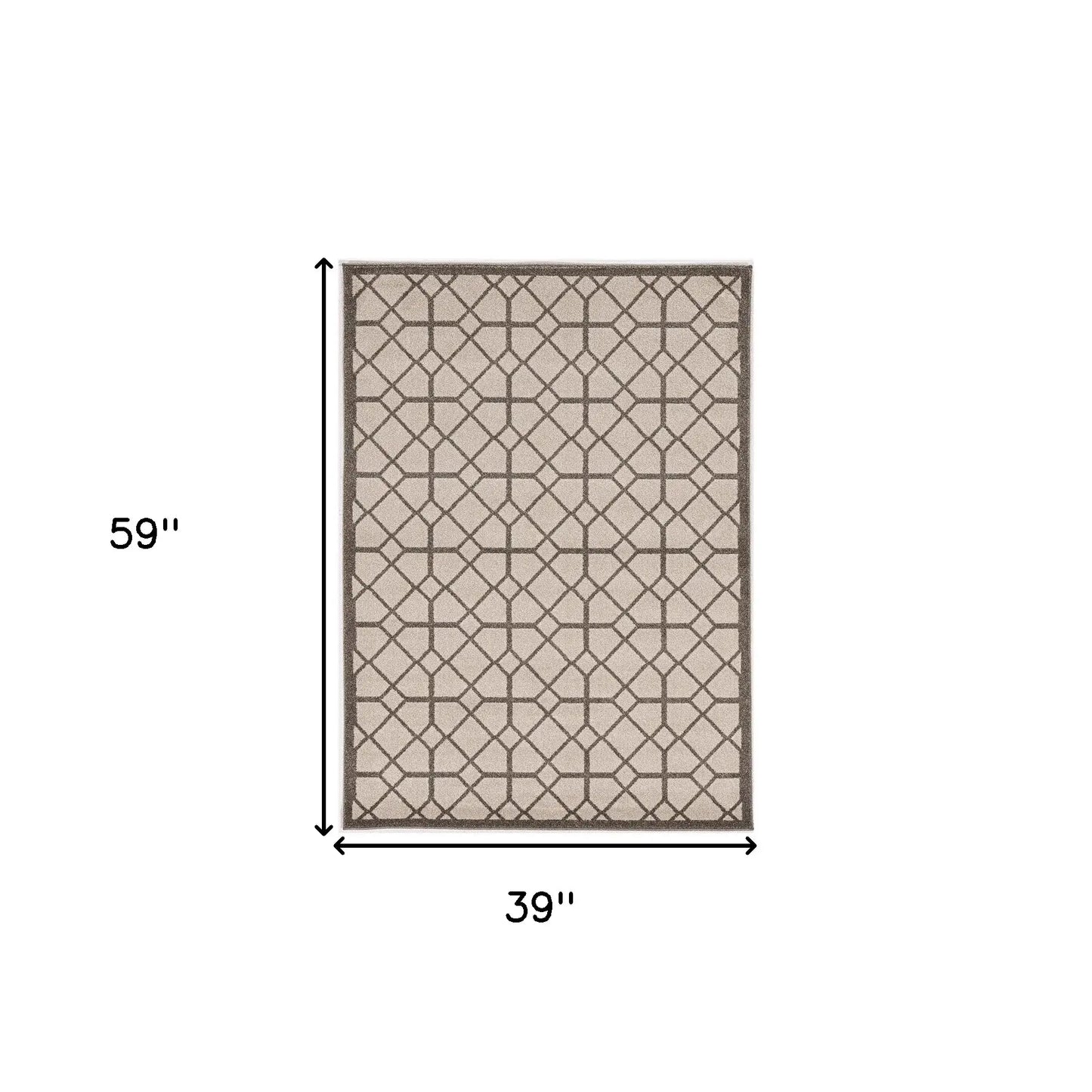 3' X 5' Ivory Or Grey Polypropylene Rug - Homeroots - Flyclothing LLC