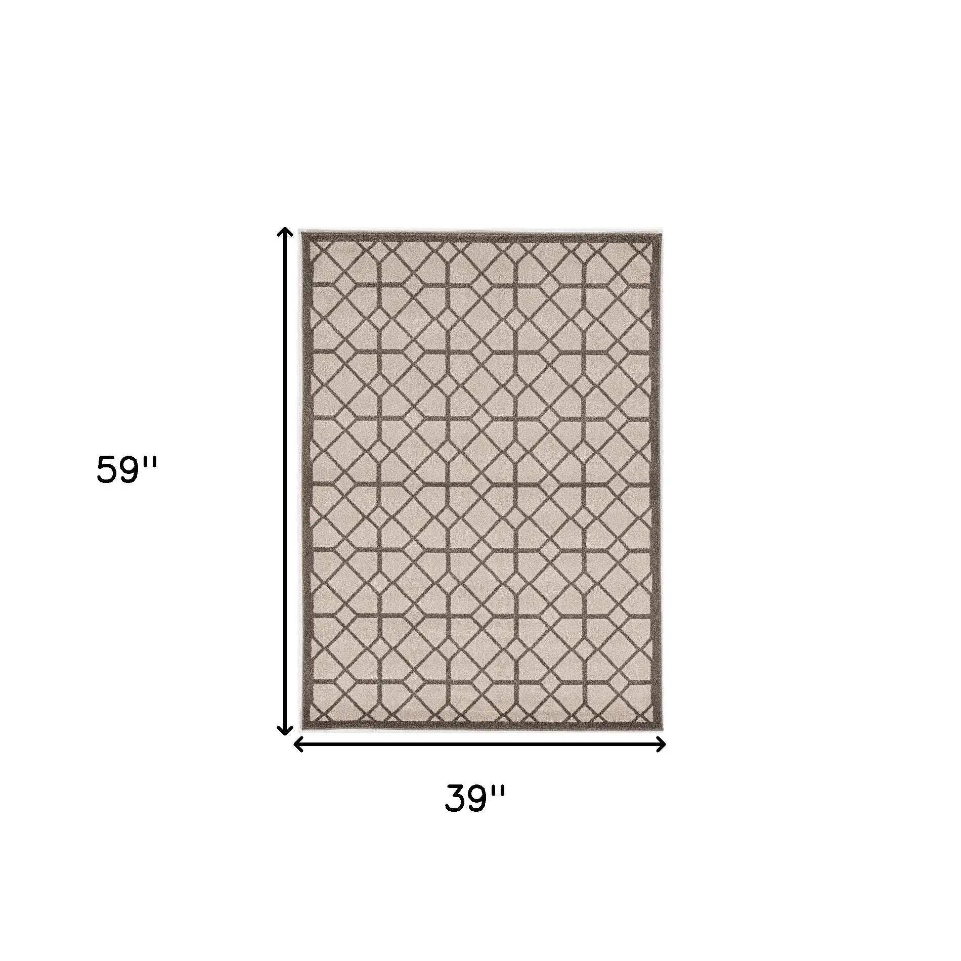 3' X 5' Ivory Or Grey Polypropylene Rug - Homeroots - Flyclothing LLC