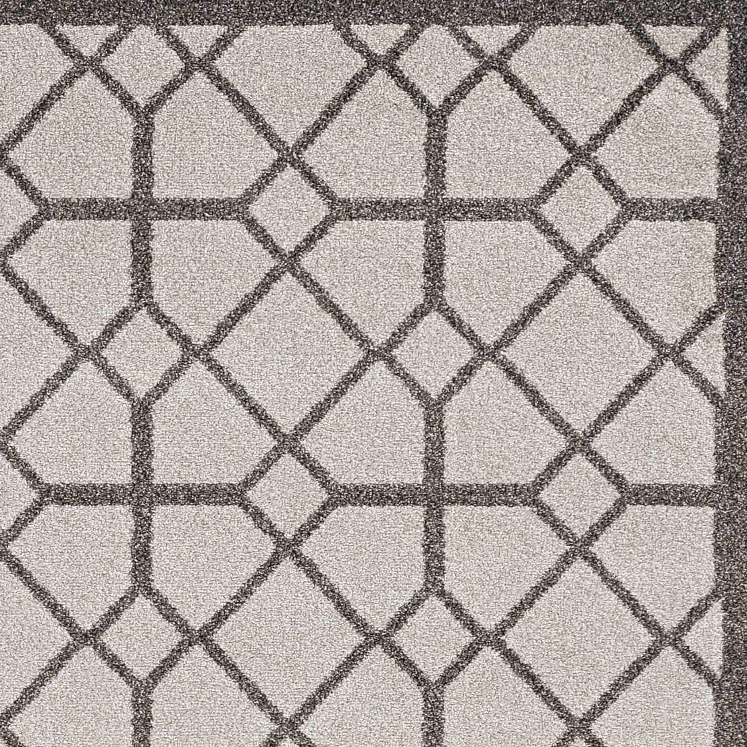 7' X 9' Ivory Or Grey Geometric Diamond Indoor Outdoor Area Rug - Homeroots - Flyclothing LLC