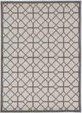 7' X 9' Ivory Or Grey Geometric Diamond Indoor Outdoor Area Rug - Homeroots