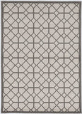 7' X 9' Ivory Or Grey Geometric Diamond Indoor Outdoor Area Rug - Homeroots