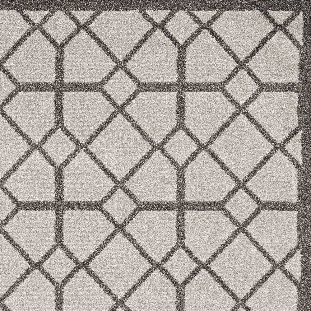 7' X 11' Ivory Or Grey Geometric Diamonds Indoor Outdoor Area Rug - Homeroots - Flyclothing LLC