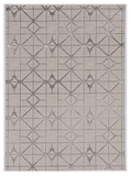 3' X 5' Gray and Ivory Geometric Area Rug - Homeroots