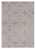 5' X 8' Ivory Silver Machine Woven Geometric Indoor Area Rug - Homeroots