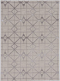 5' X 8' Ivory Silver Machine Woven Geometric Indoor Area Rug - Homeroots