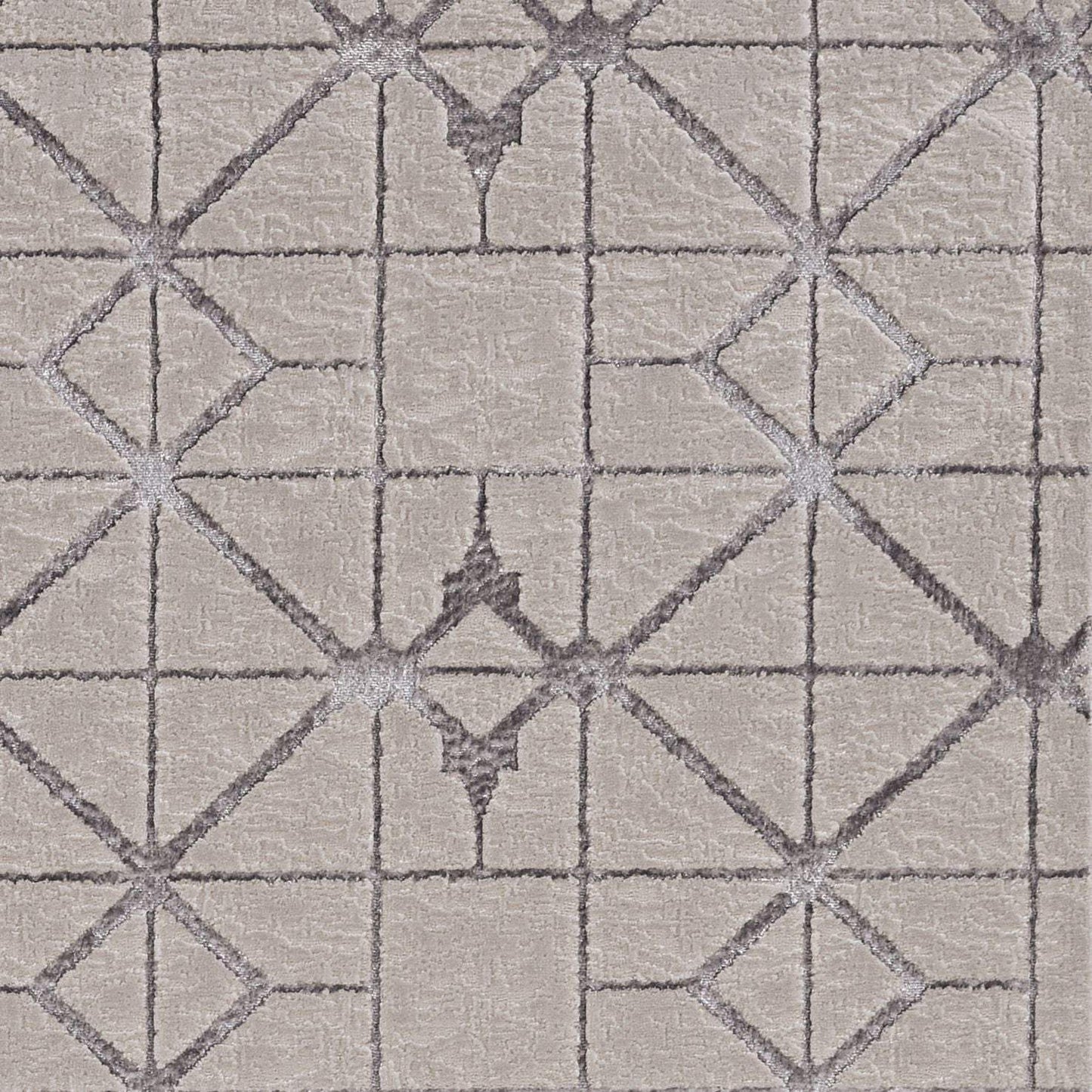 5' X 8' Ivory Silver Machine Woven Geometric Indoor Area Rug - Homeroots - Flyclothing LLC