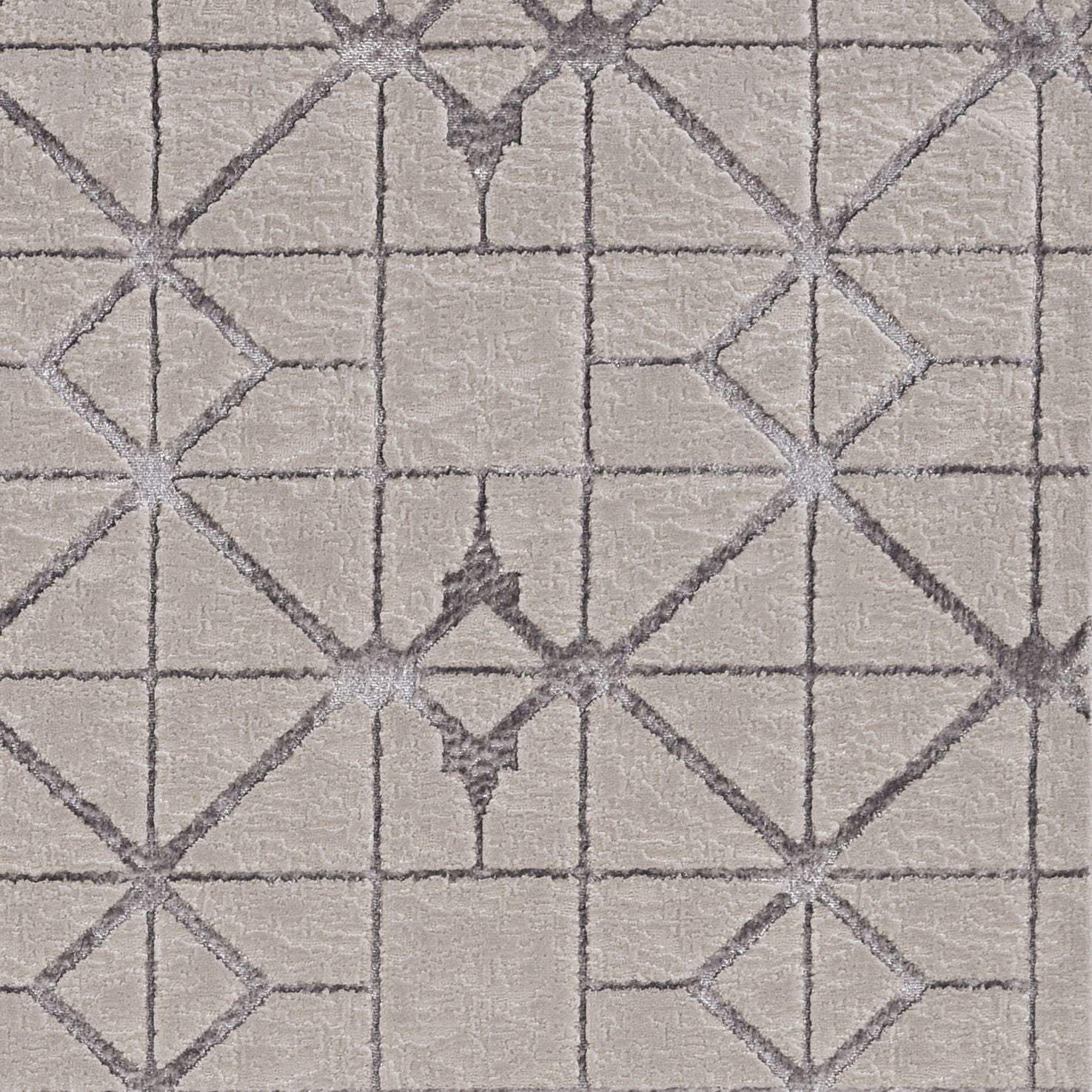 5' X 8' Ivory Silver Machine Woven Geometric Indoor Area Rug - Homeroots - Flyclothing LLC