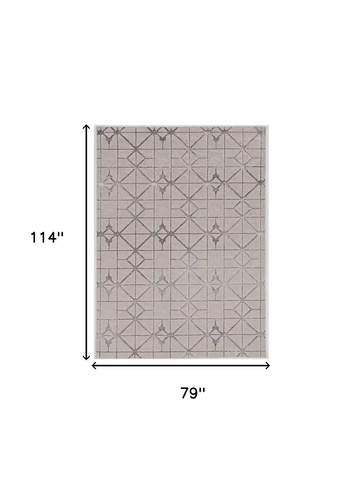 79 X 114 Ivory Or Silver Polypropylene Or Polyester Rug - Homeroots - Flyclothing LLC