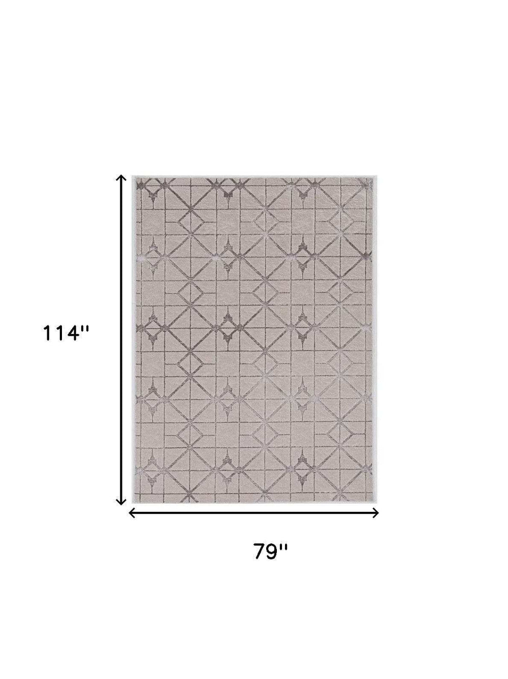 79 X 114 Ivory Or Silver Polypropylene Or Polyester Rug - Homeroots - Flyclothing LLC