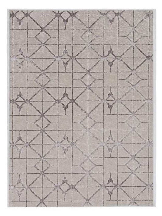 94 X 130 Ivory Or Silver Polypropylene Or Polyester Rug - Homeroots - Flyclothing LLC