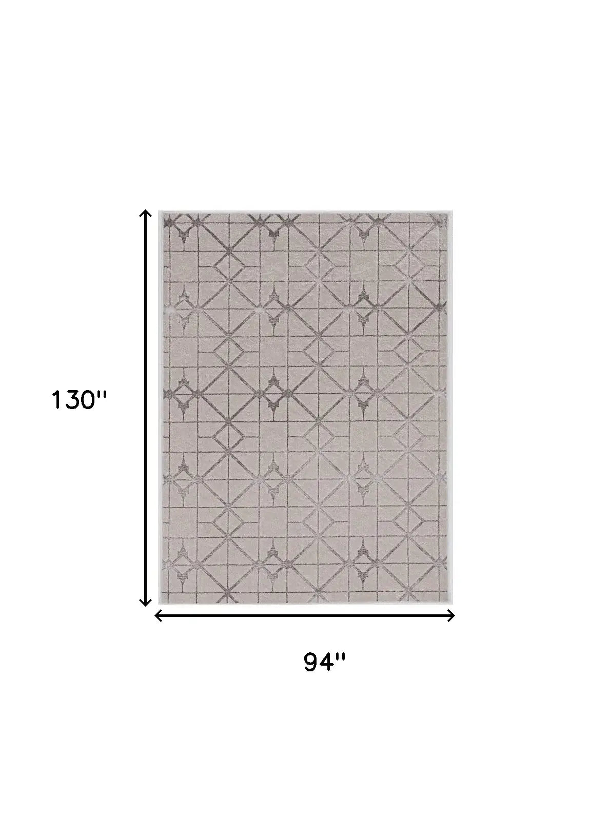 94 X 130 Ivory Or Silver Polypropylene Or Polyester Rug - Homeroots - Flyclothing LLC