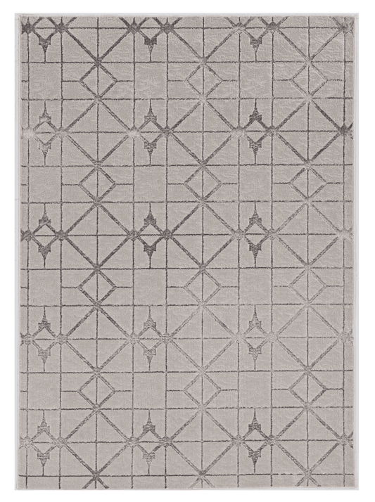 10' X 13' Ivory Silver Machine Woven Geometric Indoor Area Rug - Homeroots - Flyclothing LLC