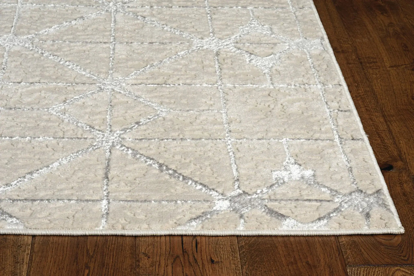 10' X 13' Ivory Silver Machine Woven Geometric Indoor Area Rug - Homeroots - Flyclothing LLC