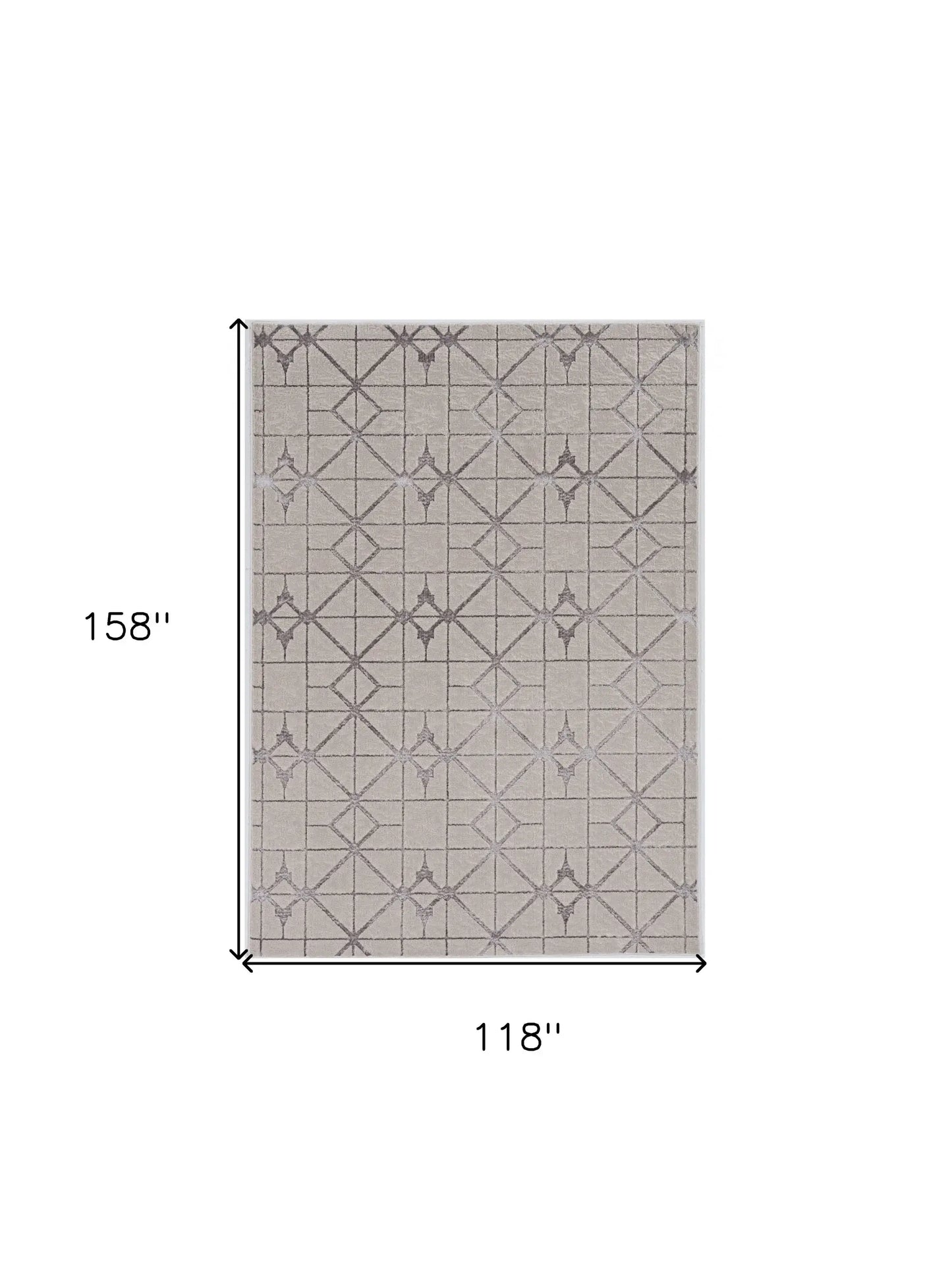 10' X 13' Ivory Silver Machine Woven Geometric Indoor Area Rug - Homeroots - Flyclothing LLC