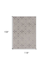 10' X 13' Ivory Silver Machine Woven Geometric Indoor Area Rug - Homeroots - Flyclothing LLC