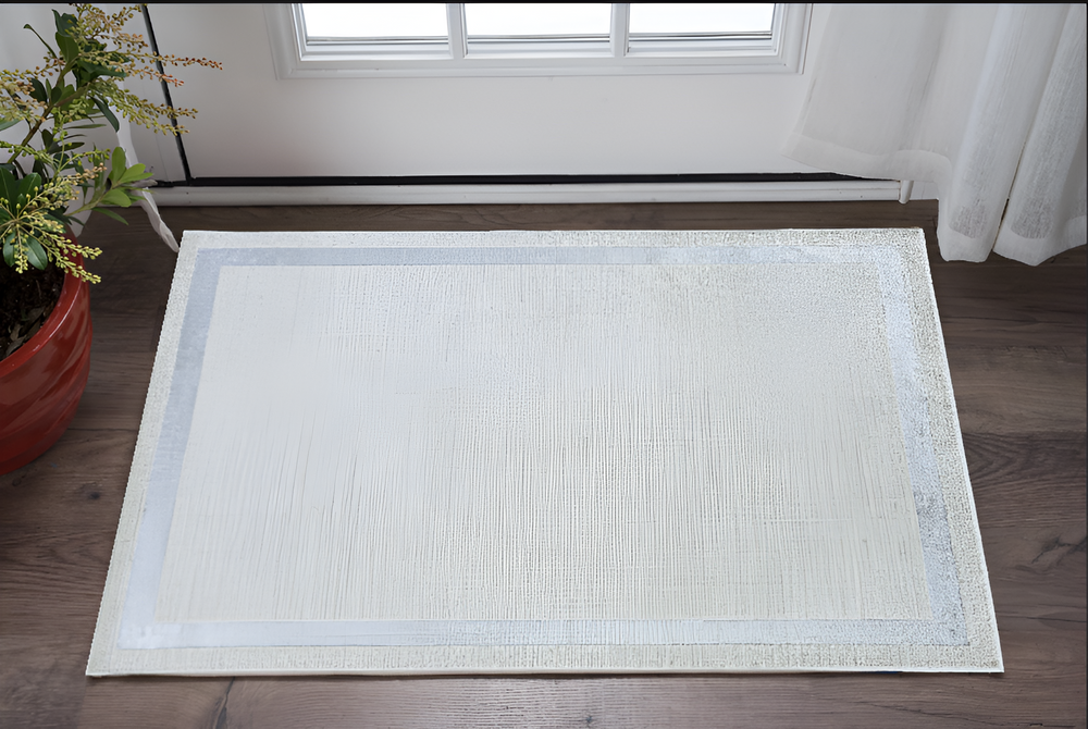 3' X 5' Gray and Ivory Area Rug - Homeroots
