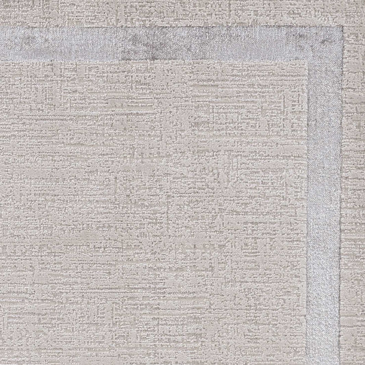 5' X 8' Ivory Silver Machine Woven Bordered Indoor Area Rug - Homeroots - Flyclothing LLC