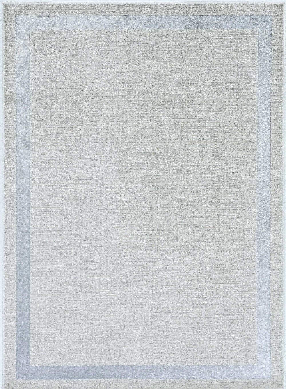 5' X 8' Ivory Silver Machine Woven Bordered Indoor Area Rug - Homeroots - Flyclothing LLC