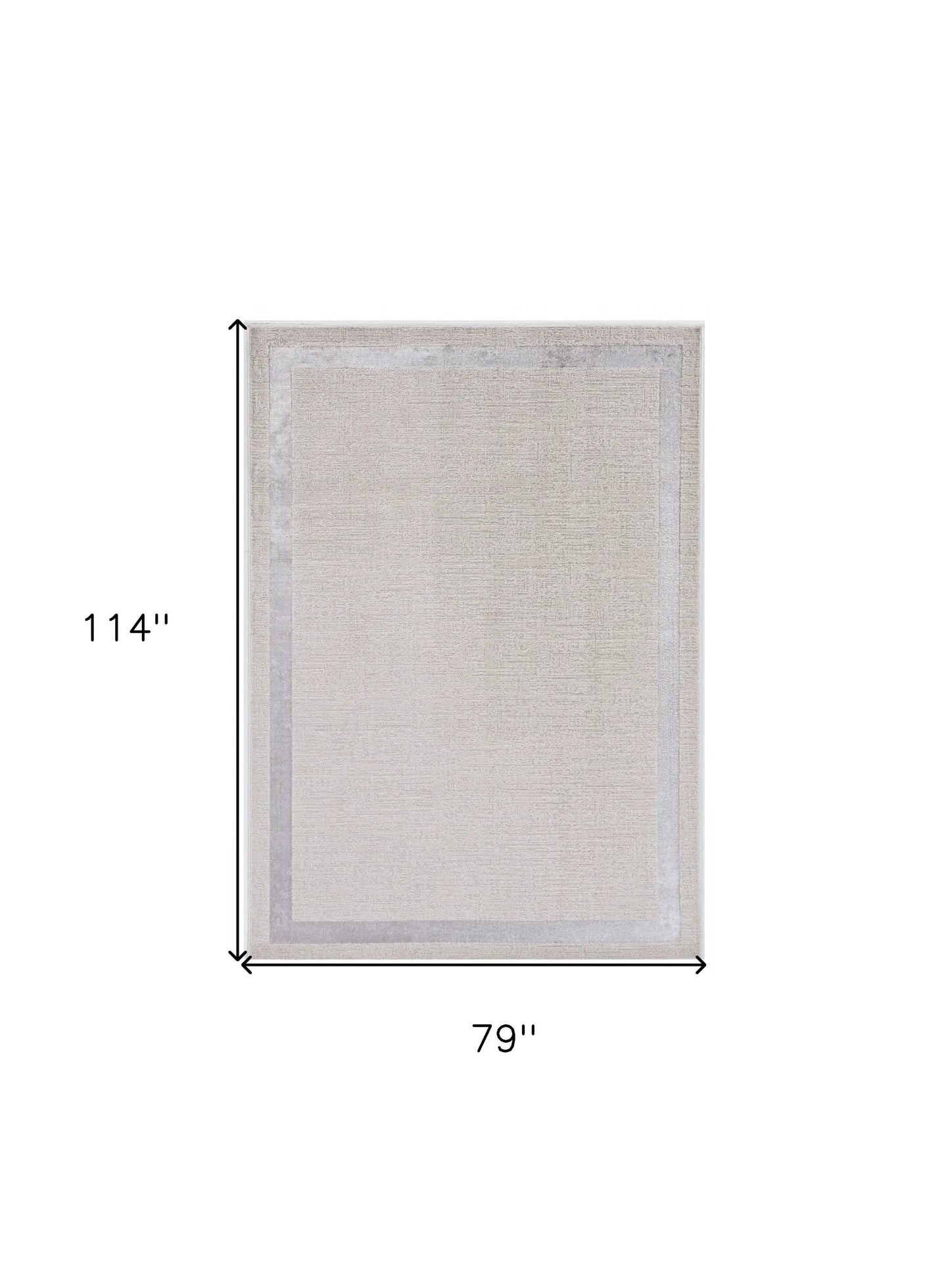 7' X 10' Ivory Silver Machine Woven Bordered Indoor Area Rug - Homeroots - Flyclothing LLC