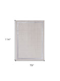 7' X 10' Ivory Silver Machine Woven Bordered Indoor Area Rug - Homeroots