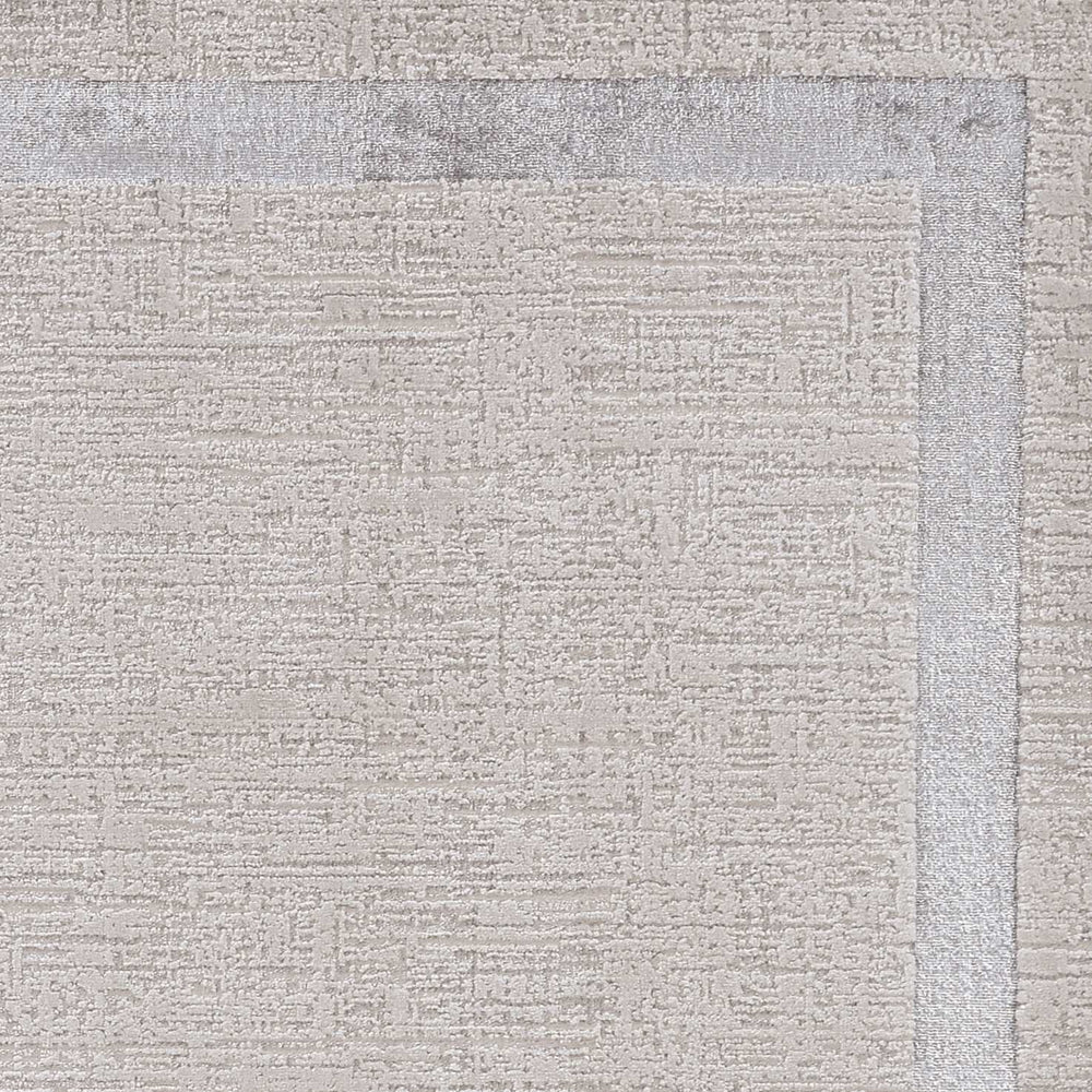 8' X 11' Ivory Silver Machine Woven Bordered Indoor Area Rug - Homeroots - Flyclothing LLC