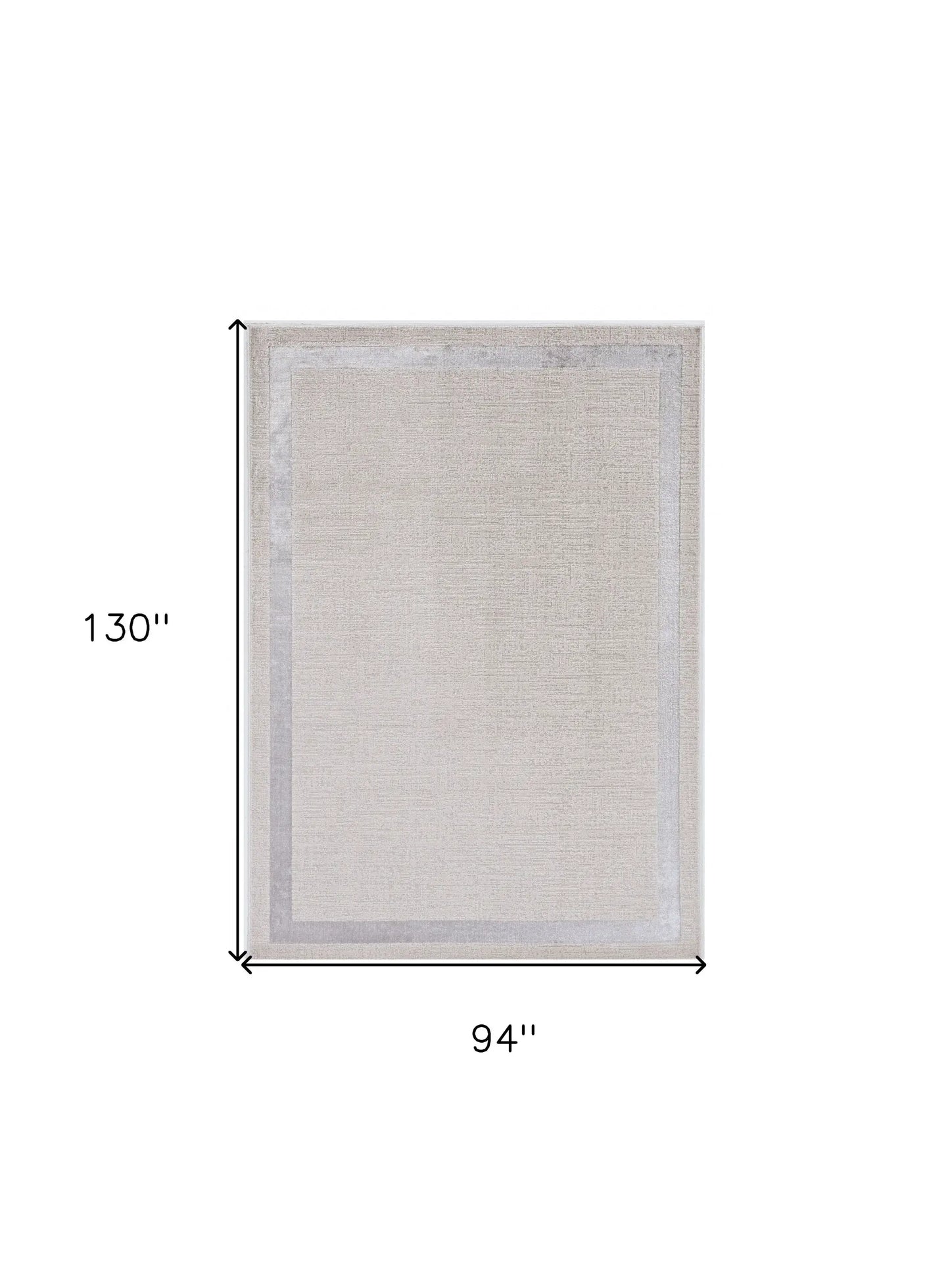 8' X 11' Ivory Silver Machine Woven Bordered Indoor Area Rug - Homeroots - Flyclothing LLC