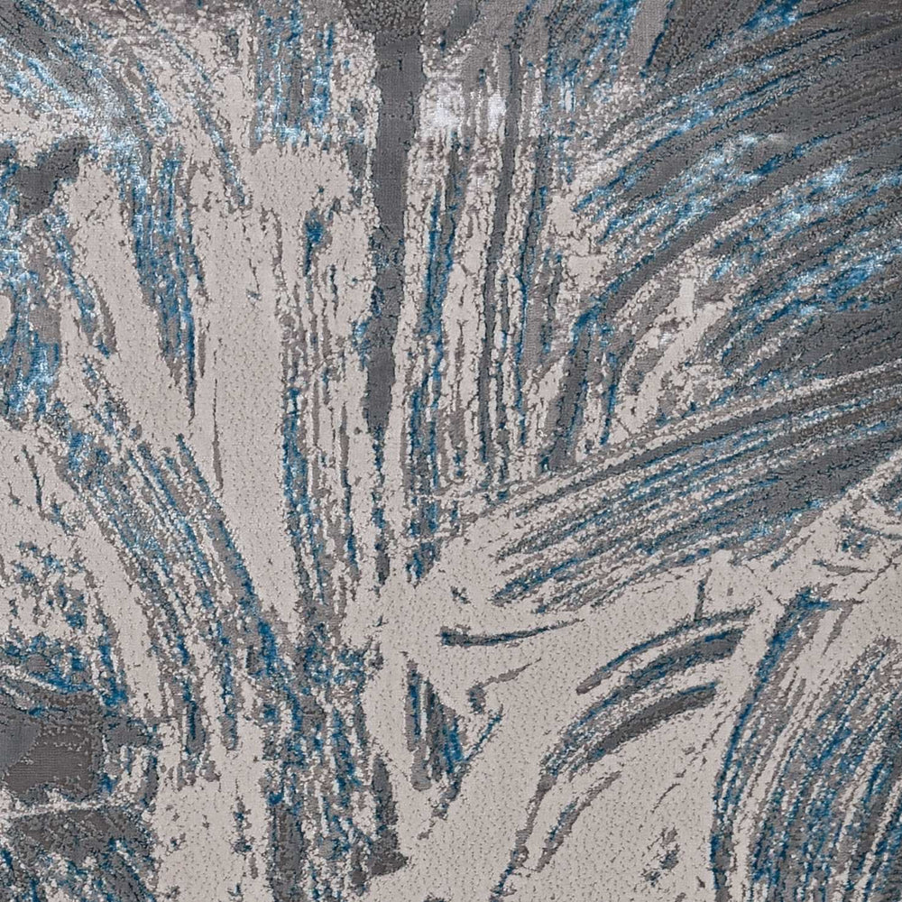 3' X 5' Silver Or Blue Abstract Brushstrokes Area Rug - Homeroots - Flyclothing LLC