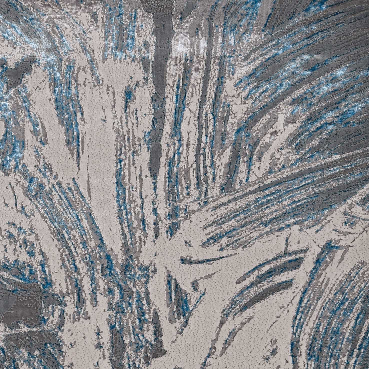 5' X 8' Silver Or Blue Abstract Brushstrokes Indoor Area Rug - Homeroots - Flyclothing LLC