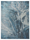 94 X 130 Silver Or  Blue Polypropylene Or Polyester Rug - Homeroots
