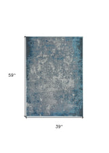3' X 5' Blue and Silver Abstract Area Rug - Homeroots - Flyclothing LLC