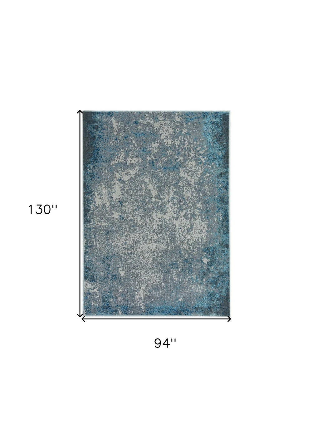 8' X 11' Silver Blue Machine Woven Abstract Smudge Indoor Area Rug - Homeroots - Flyclothing LLC