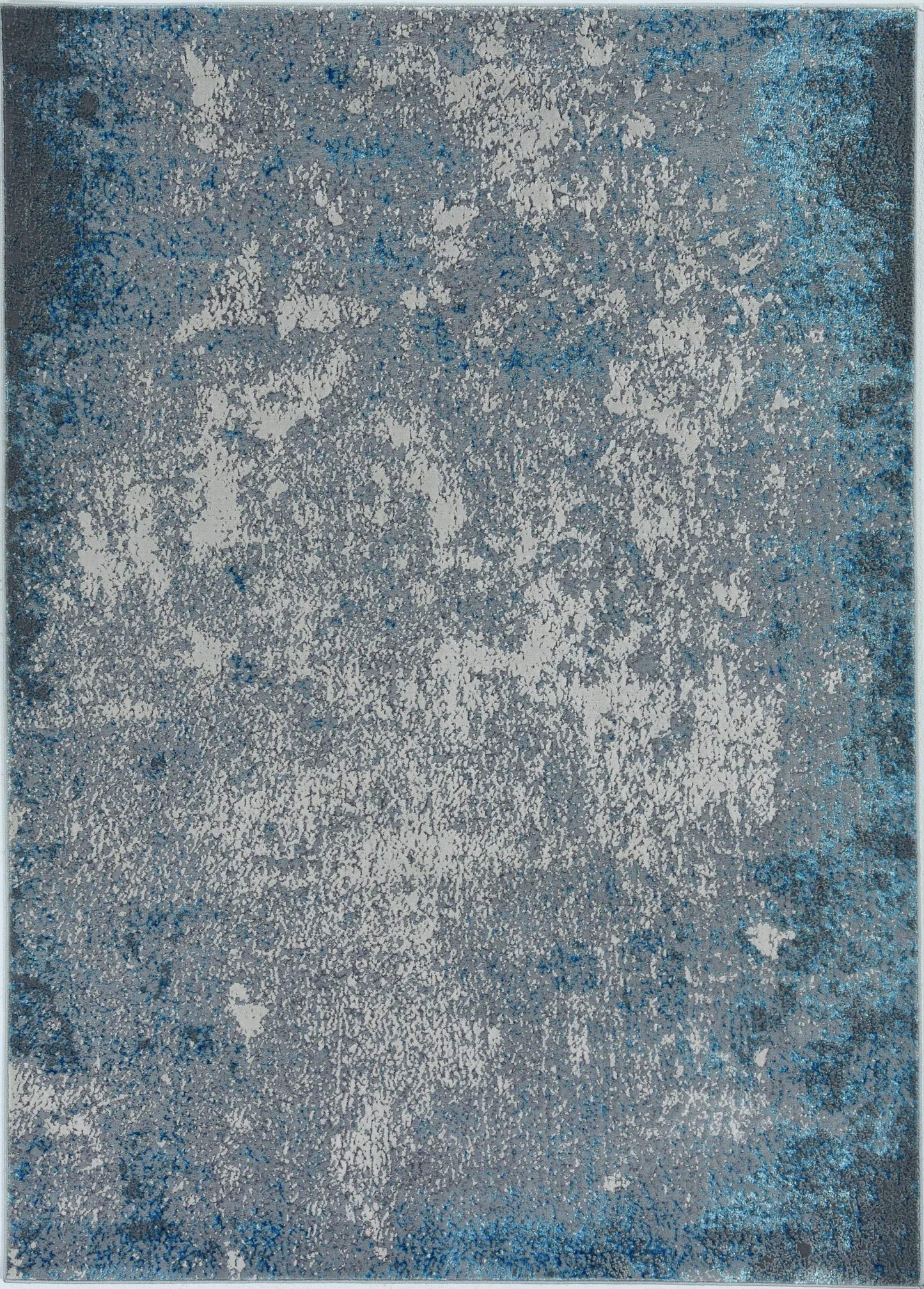 10' X 13' Silver Blue Machine Woven Abstract Smudge Indoor Area Rug - Homeroots - Flyclothing LLC