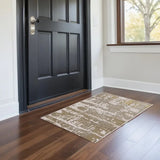 3' X 5' Ivory Or Gold Abstract Area Rug - Homeroots - Flyclothing LLC