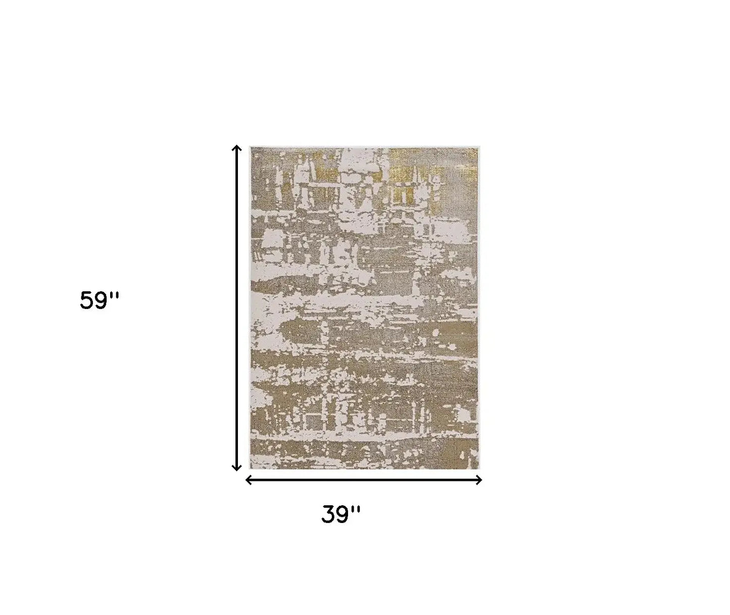 3' X 5' Ivory Or Gold Abstract Area Rug - Homeroots - Flyclothing LLC