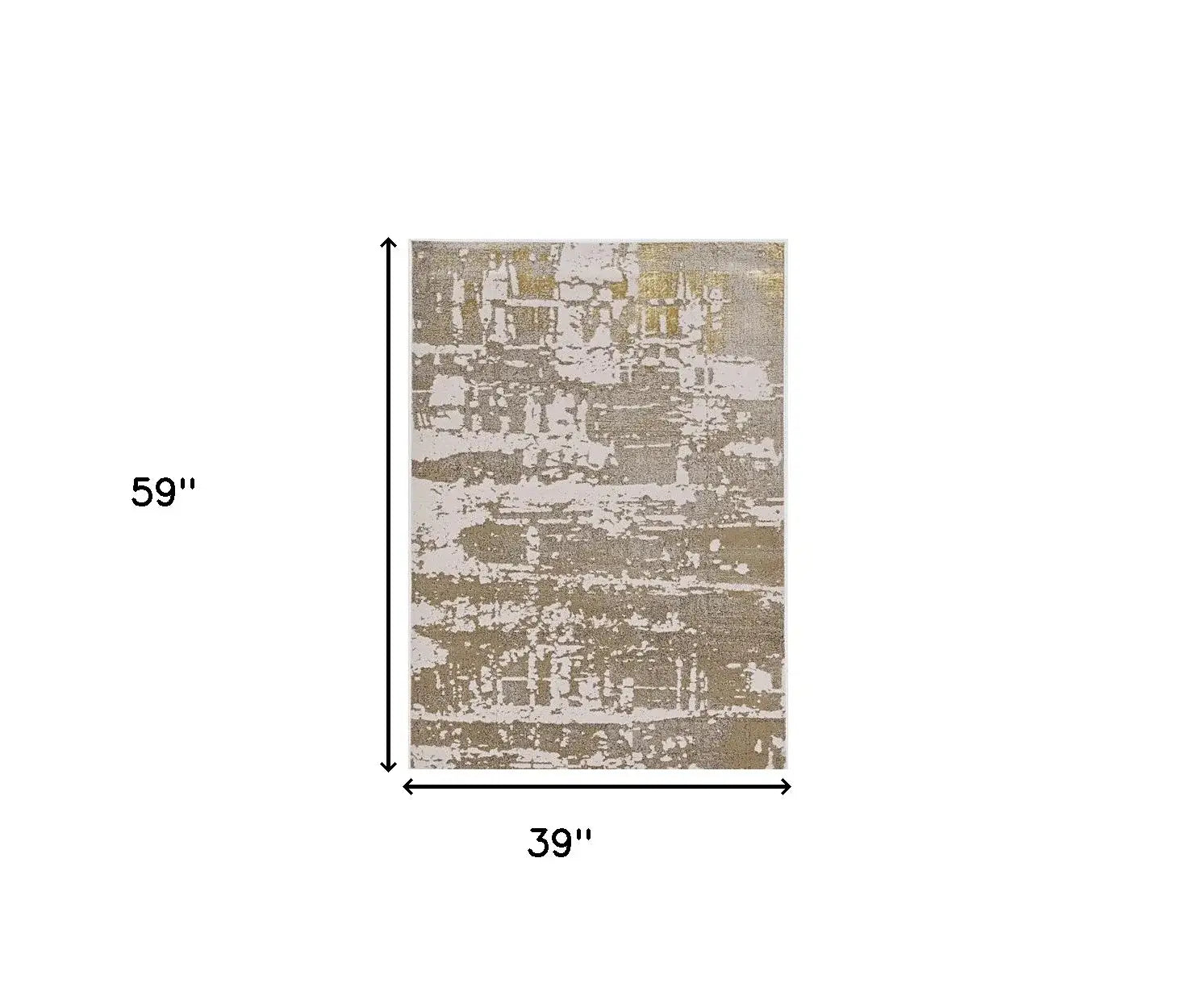 3' X 5' Ivory Or Gold Abstract Area Rug - Homeroots - Flyclothing LLC