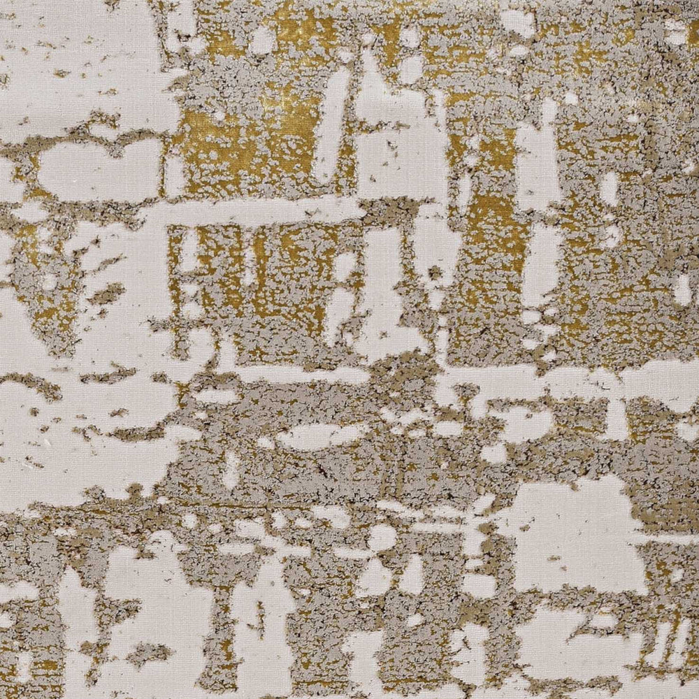 5' X 8' Ivory Or Gold Abstract Brushstrokes Indoor Area Rug - Homeroots