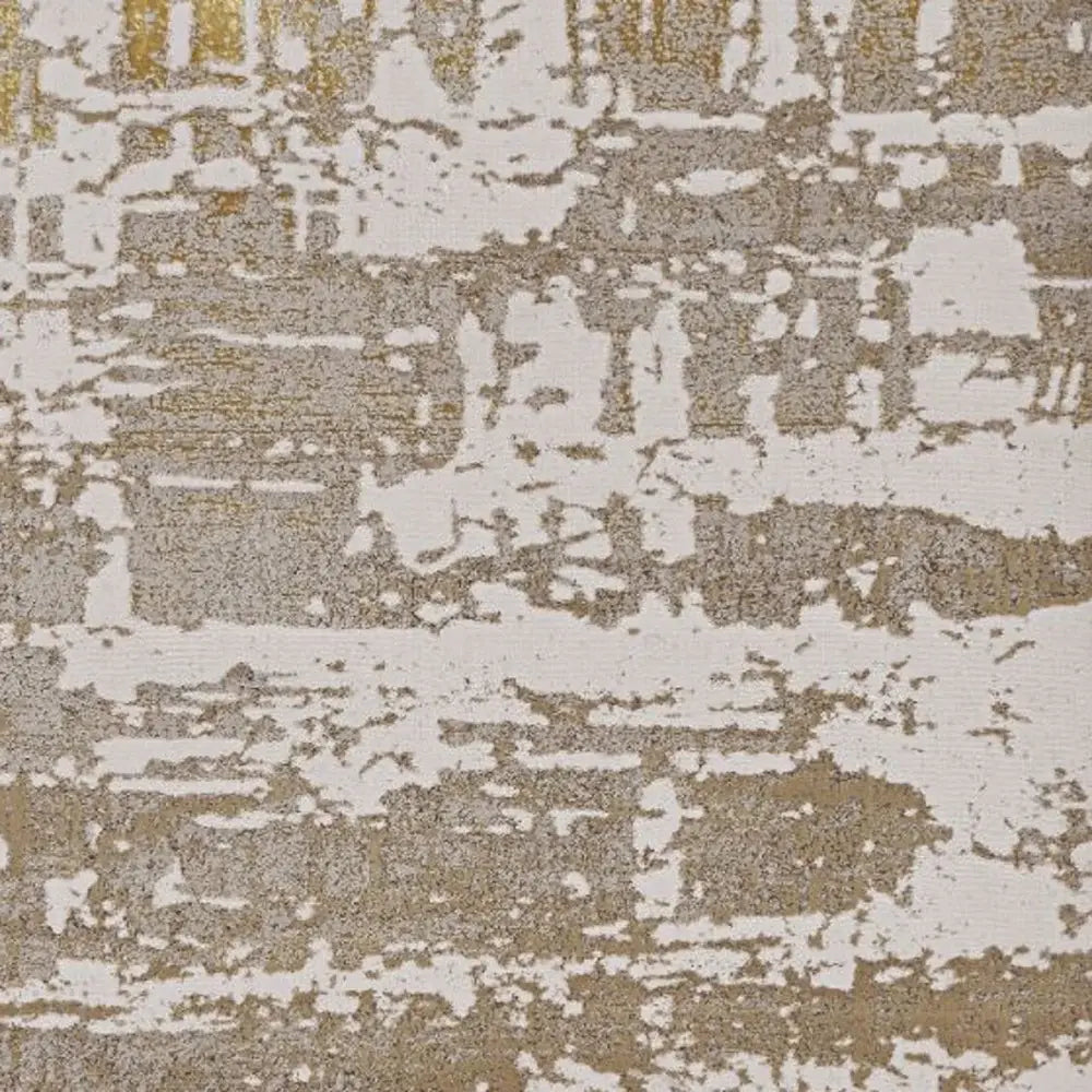 7' X 10' Ivory Gold Machine Woven Abstract Indoor Area Rug - Homeroots - Flyclothing LLC