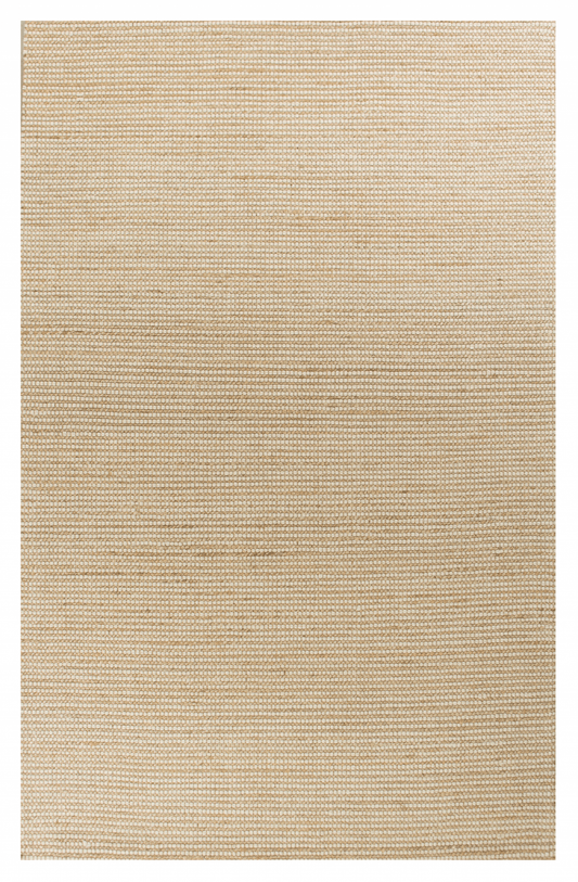 5' X 7' Ivory Hand Woven Jute And Wool Indoor Area Rug