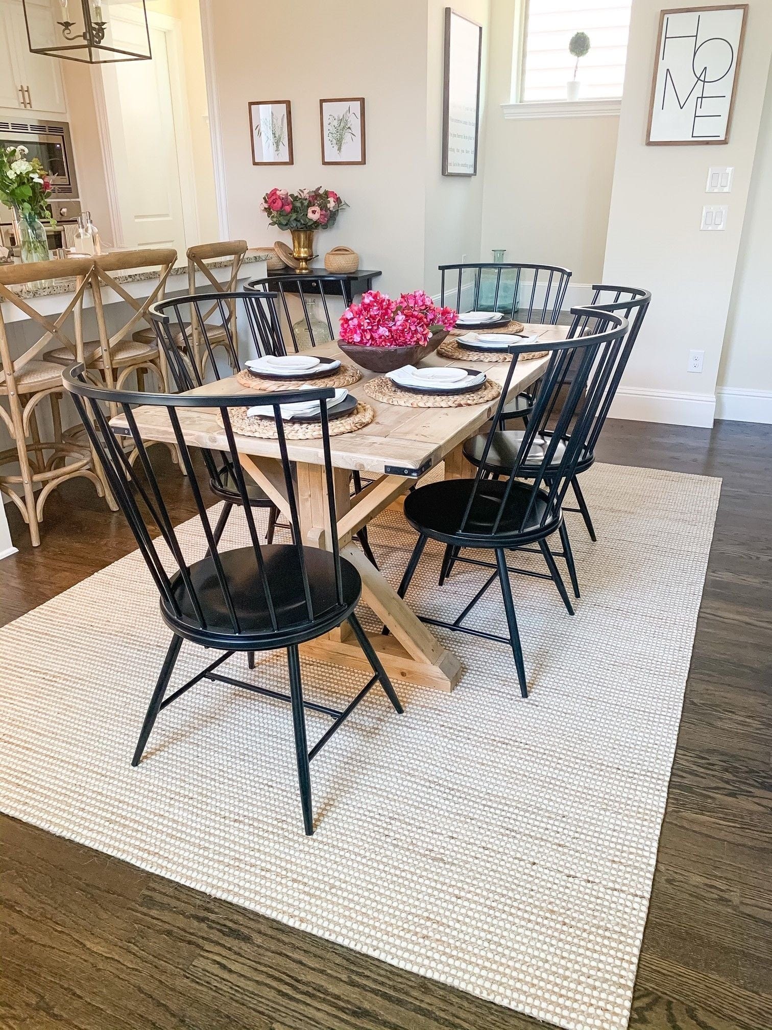 5' X 7' Ivory Hand Woven Jute And Wool Indoor Area Rug
