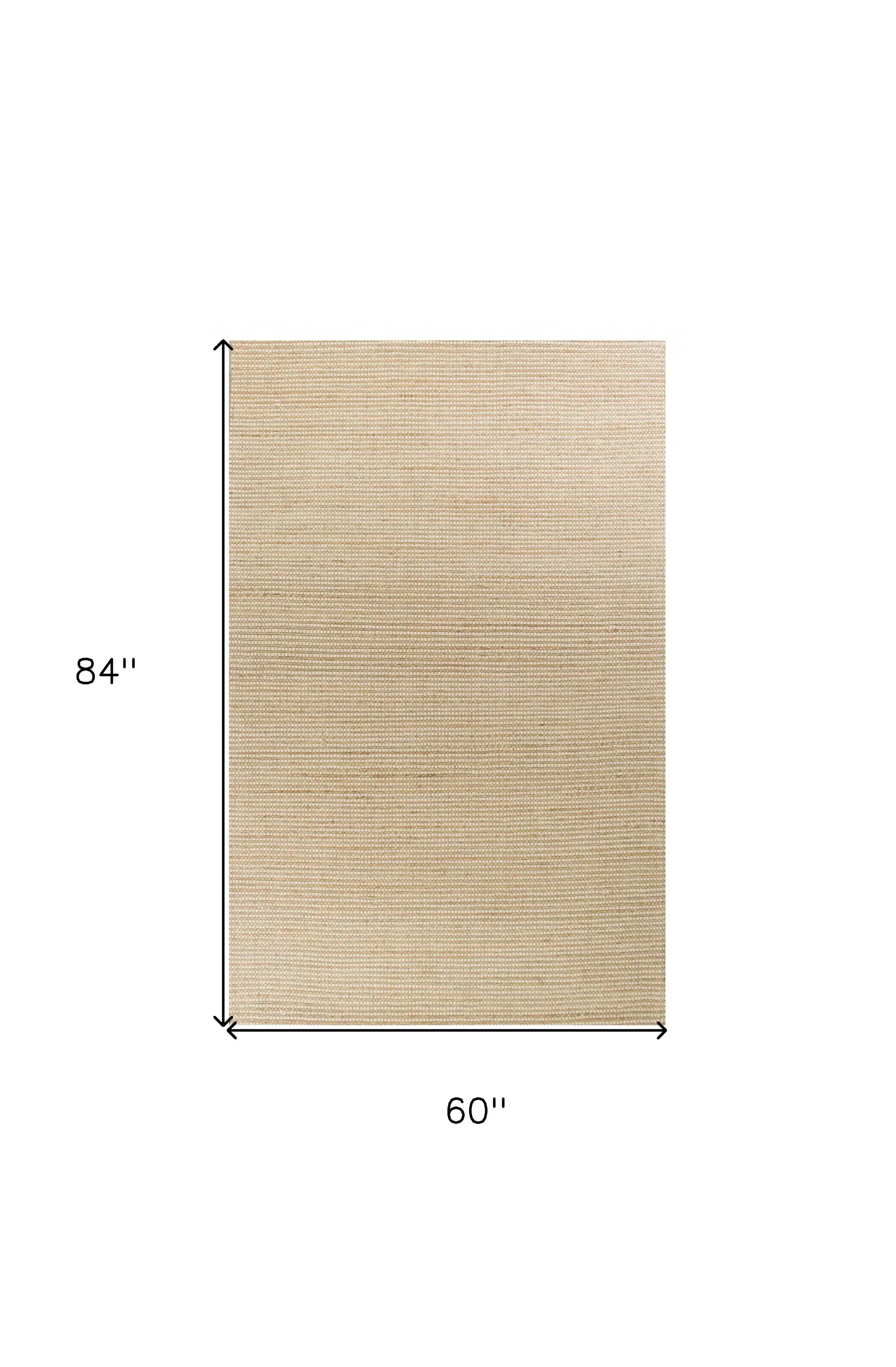 5' X 7' Ivory Hand Woven Jute And Wool Indoor Area Rug - Homeroots - Flyclothing LLC